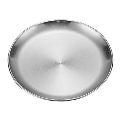 IMossad Stainless Steel Dinner Plates, 5.5" Round Kitchen Metal Dish Plates, Rust-Proof Camping Serving Plates for BBQ, Snack, Salad, Appetizer, Fruit, Cookies