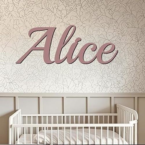 Personalized Custom Wooden Name Sign, Nursery Family Baby Name Signs for Kids Room Wall Decor - Perfect Gifts for Birthday, Wedding, Housewarming, Christmas (Multiple Sizes, Fonts & Colors)