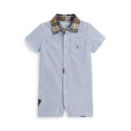 Baby Boys' Madras-Collar Oxford Shortall