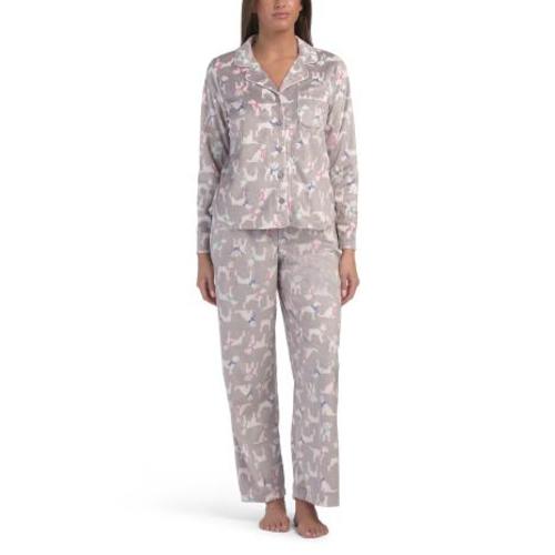 2pc Winter Pups Notch Collar Pajama Set | Sleepwear & Robes | TJ Maxx
