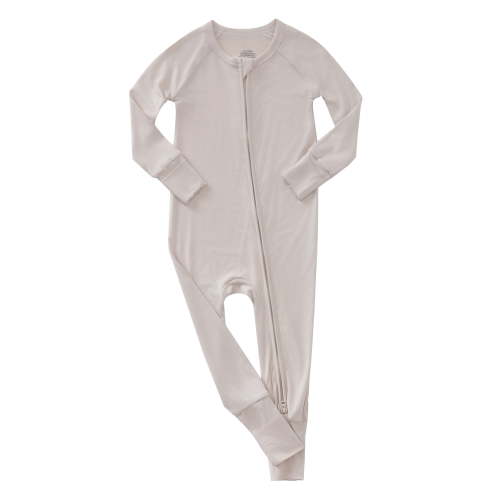 WIBACKER Newborn Baby Boys Girls Bamboo Viscose Pajamas with Mitten Cuffs Front Zip Long Sleeve Footless Sleepers