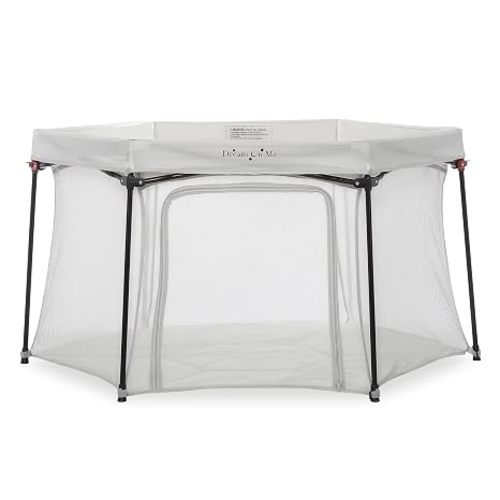 Dream On Me Onyx Baby Playpen, Padded Floor Play Yard, Grey