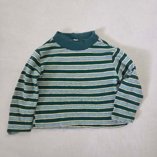 Vintage Green Striped Long Sleeve 6-9 months