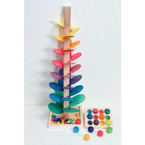 Handcrafted Wooden Musical Ball Run Tree| Montessori Sensory Toy| Toddler Gift| Wooden Ball Run