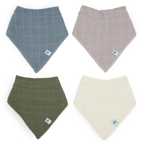 Cotton Muslin Bandana Bib (4 Pack)