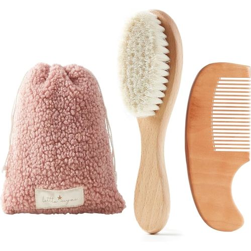 MYZI Baby Hair Brush Set – Baby Brush and Comb Set Newborn, Baby Comb and Brush Set Boy and Girl, Newborn Hair Brush and Newborn Comb - Baby Gift Set