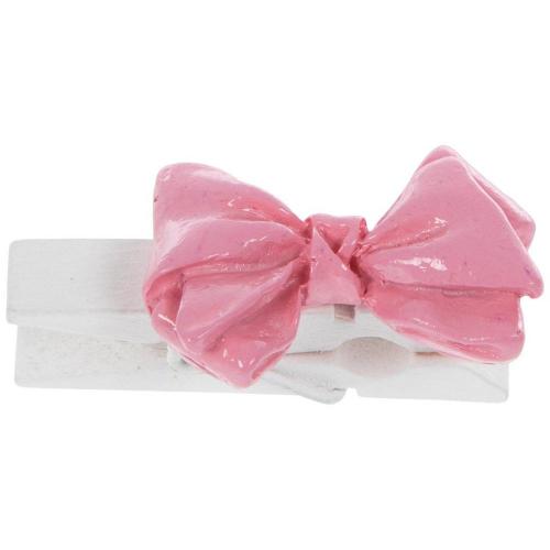 Pink Bow Decorative Clothespins
