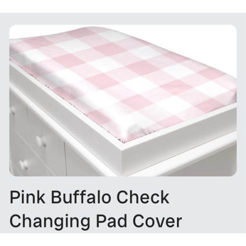 Pink Buffalo Check Changing Pad Cover