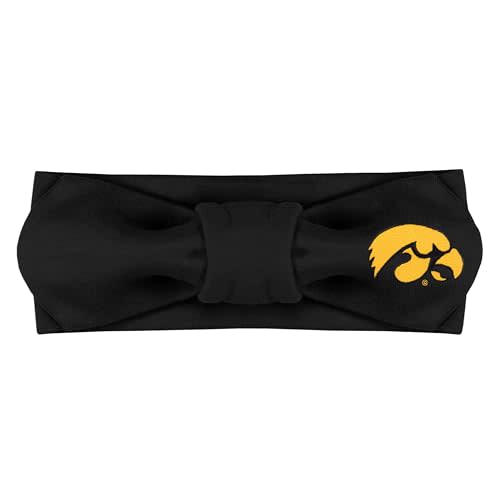 Creative Knitwear Iowa Hawkeyes Infant Girls Black Solid Hair Knot Headband Embroidered Logo - Size Newborn - 4T