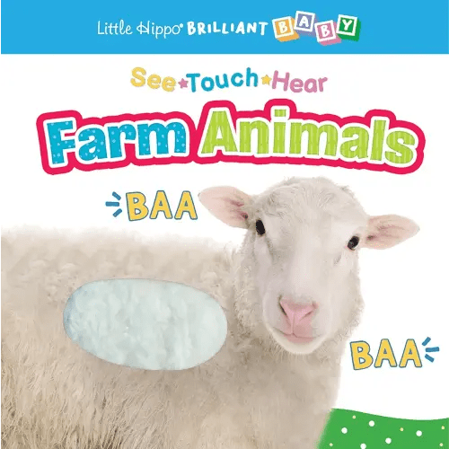 Little Hippo Books See Touch Hear Farm Animals Kids Book | Preschool Educational Sound Books | Brilliant Baby Educational Touch and Feel Books | Kids ... Animals Book with Sounds and Touch and Feel