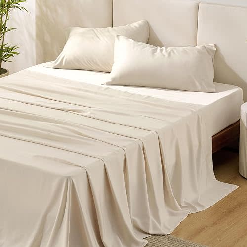 Bedsure PureWoven 100% Rayon Derived from Bamboo, King Size Sheets Set