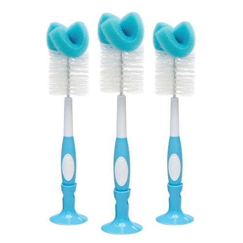 Dr. Brown's Baby Bottle Cleaning Brush with Sponge and Scrubber - Blue - 3-Pack - Walmart.ca