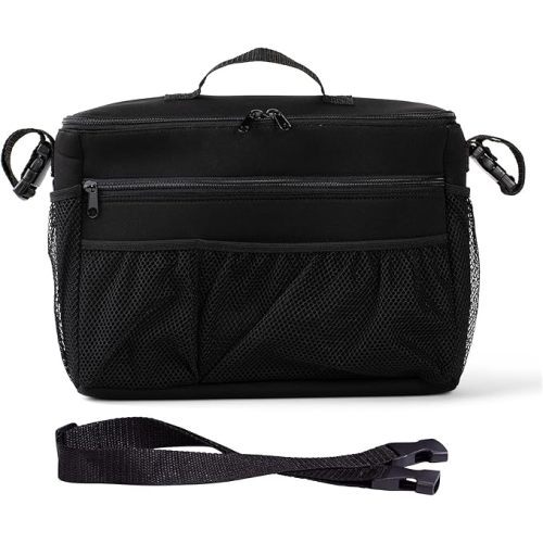 J.L. Childress Cool 'N Cargo Stroller and Wagon Cooler and Organizer - Universal Fit - Insulated - Attaches to Strollers, Wagons, Walkers and Wheelchairs - Large Capacity - Black