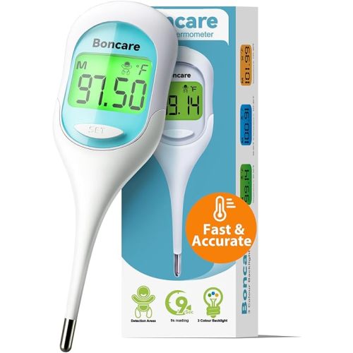 Boncare 9 Seconds Digital Basal Thermometer (Blue)