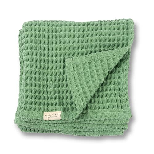 Bella Tunno Waffle Baby Blanket, 100% Cotton, Soft, Breathable & Lightweight, 40" x 40" Swaddle Blanket for Newborns, Infants, Boys & Girls, Cozy Throw for Crib, Stroller, Travel & Nursery (Sea Foam)