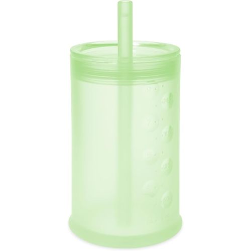 Olababy Clear View Silicone Training Cup with Straw Lid | Toddler Sippy Trainer 12mo+ | Unbreakable Water Drinking Cups for Kids 2yr+ | Baby Led Weaning & Feeding Supplies (Kiwi, 9 oz)
