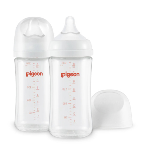Glass Wide Neck Baby Bottle, 2Packs, 8.1 Oz (240 ml) for 3+ months