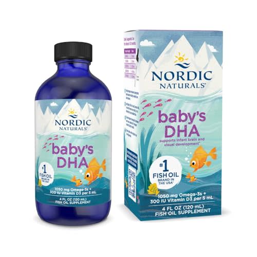 Nordic Naturals Baby’s DHA, Unflavored - 4 oz - 1050 mg Omega-3 + 300 IU Vitamin D3 - Supports Brain, Vision & Nervous System Development in Babies - Non-GMO - Servings May Vary