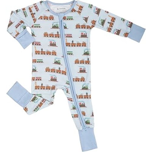 LollyBanks Baby Pajamas, Long Sleeve Baby Romper with 2-Way Zipper, 95% Viscose from Bamboo and 5% Spandex, Infant Sleepers