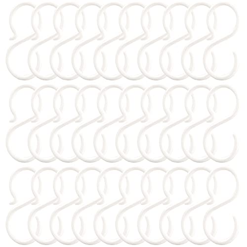 POVETIRE 30 Pack 2.5 Inch Rubber White S Hook for Hanging Baby Headband Hair Accessories Baby Bib NecklaceJewelry Hat Holder