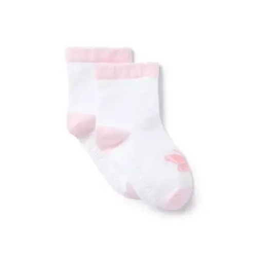 [0-3MONTHS] Baby Crushed Rose Baby Butterfly Sock by Janie and Jack