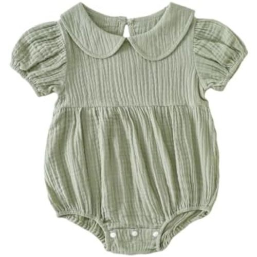 Baby Bubble Romper Collar Bodysuit Infant Muslin Summer Clothes