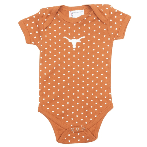 Infant Texas Longhorns All Over Print Heart Romper – University Co-op
