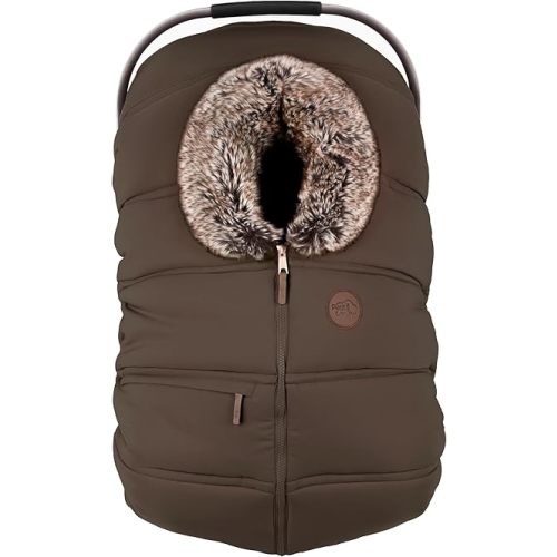 PETIT COULOU Car Seat Cover for Baby - Winter & 3 Seasons - Extra Warm and Cozy with Patented Structural Frame