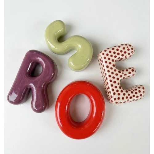 Ceramic Bubble Letter : Personalized Nursery Wall Decor