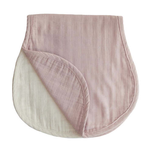 Mushie Burp Cloths - Blush and Fog