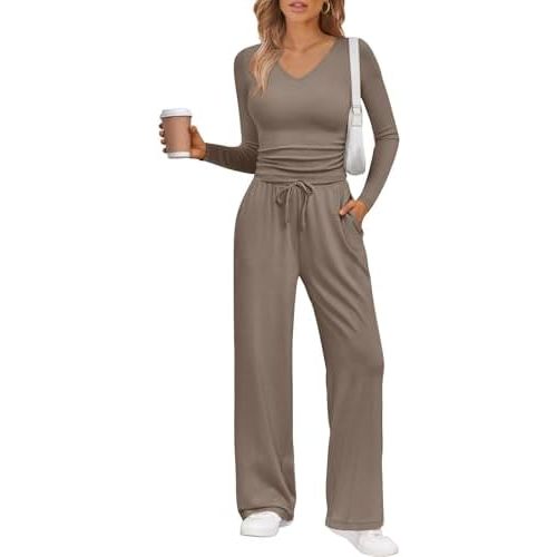 Trendy Queen 2 Piece Lounge Sets for Women Fall Outfits 2025 Fashion Two Piece Sweatsuits Business Casual Outfits Clothes