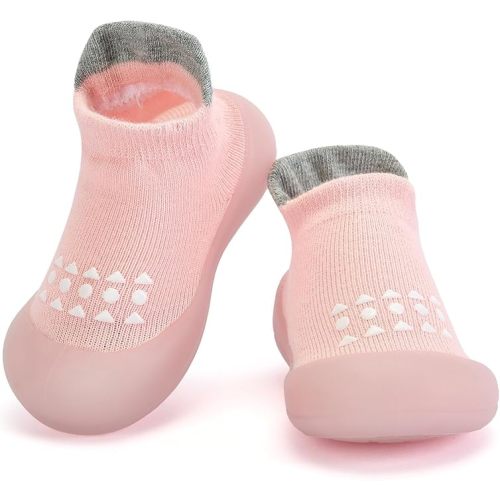 BACSAC Infant Walking Shoes Baby Sock Shoes with Soft Rubber Sole, Non-Slip Toddler Slippers for boys and girls, Breathable Sneakers