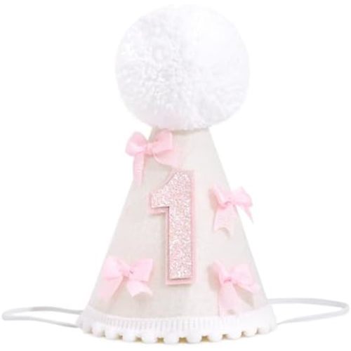 WAWUO pink bow birthday hat