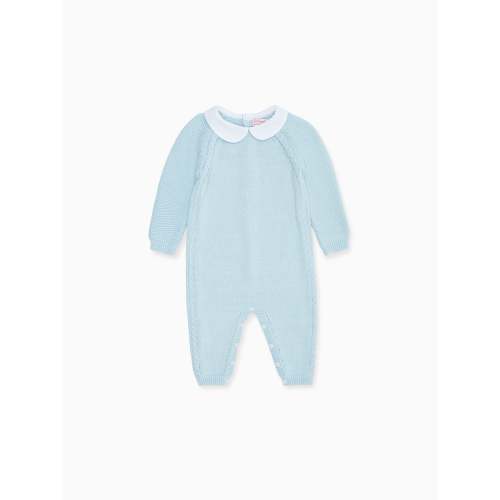 Blue Lorenzo Cotton Baby Knitted Jumpsuit