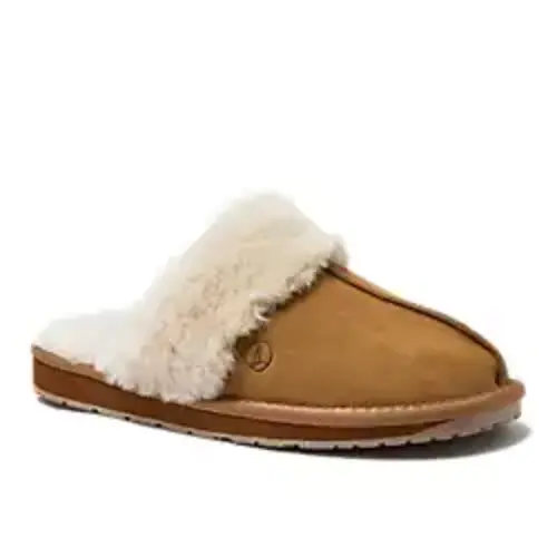 Women's Suede Furry Lined Indoor Outdoor Slippers | Lands' End