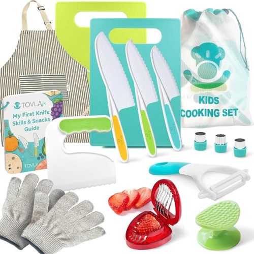Jr. Kid Safe Knife Cooking Set | Montessori Kitchen Tools | Ages 4-10