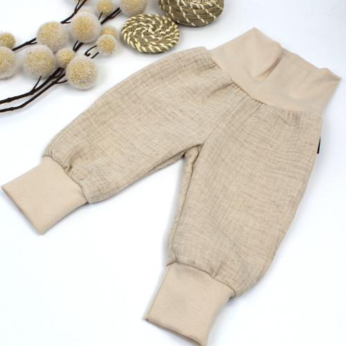 GOTS-Certified Linen–Cotton Baggy Baby Pants – Soft, Breathable Summer Trousers (Unisex)