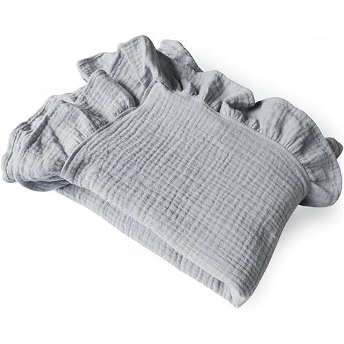 Organic Muslin Baby Blankets, Cotton Crib Blanket for Baby Infant Toddler, Super Soft and Lightweight Nursery Blankets 47"x47"| Perfect for Boys & Girls (Gray)
