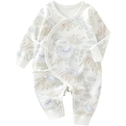 Baby Girl Boy Romper Side Snap Kimono Japanese Cotton Newborn Outfit Newborn-6M