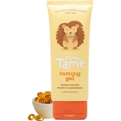 T is for Tame - Hair Taming Gel for Toddlers, Babies, and Kids - Vegan & Natural Hair Gel, Anti-Frizz, Non-Sticky, Styling Gel for Girls & Boys, Vitamin E Infused - 3.38 fl oz