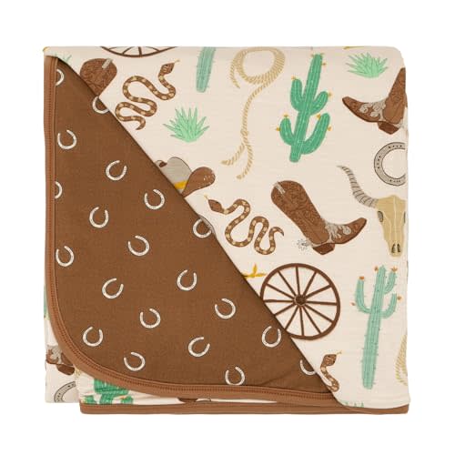 Little Sleepies Cloud Blanket, Soft Viscose from Bamboo Toddler & Baby Blanket for Boys & Girls, Lightweight, Perfect for Hot Sleepers, 50" x 50", Large (Caramel Ready to Rodeo)