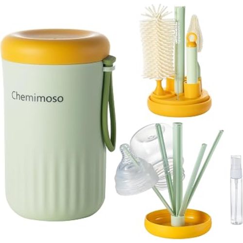 Travel Silicone Baby Bottle Brush Cleaner, Bottle Cleaner Brush Set
