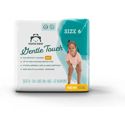 Amazon Brand - Mama Bear Gentle Touch Diapers, Size 6, 27 Count