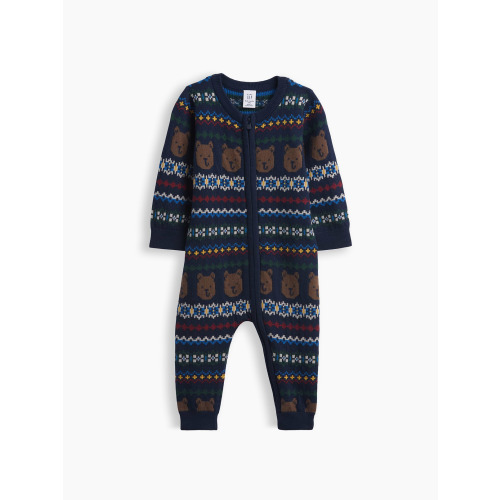 Baby Brannan Bear Fair Isle Sweater One-Piece