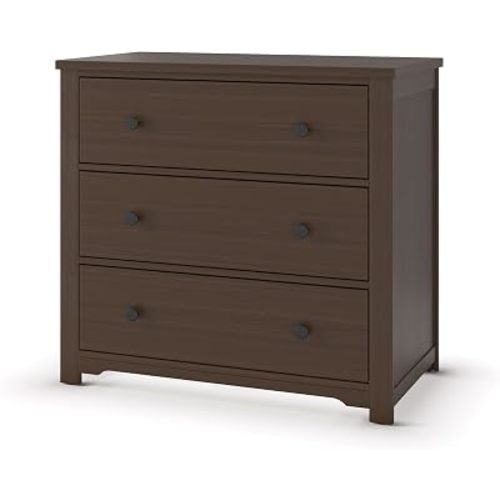 Child Craft Harmony 3-Drawer Dresser with Changing Table Topper, 38" W Nursery Dresser and Changing Station, Smooth Glides, Baby-Safe Finish, Brushed Truffle