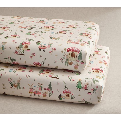 Mice & Friends Organic Crib Fitted Sheet