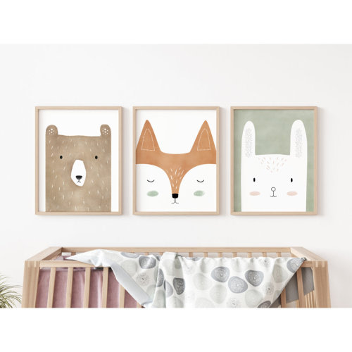 Nemo and Her Woodland Art Paper Print Set Unframed Prints & Reviews | Wayfair