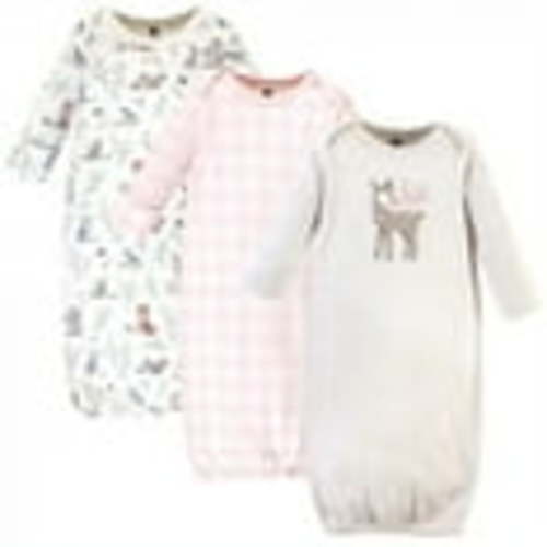 Hudson Baby Infant Girl Cotton Gowns, Enchanted Forest, Preemie-Newborn