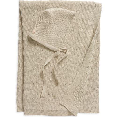 Panache Organic Cotton Baby Blanket & Bonnet Gift Set