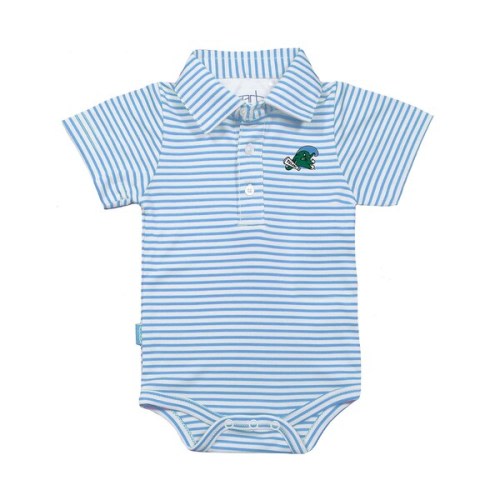 Infant Garb Light Blue/White Tulane Green Wave Carson Polo Bodysuit
